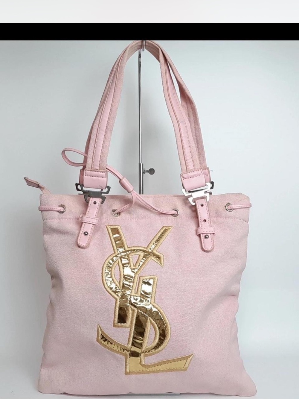 Yves Saint Laurent Pink Tote with Gold Logo